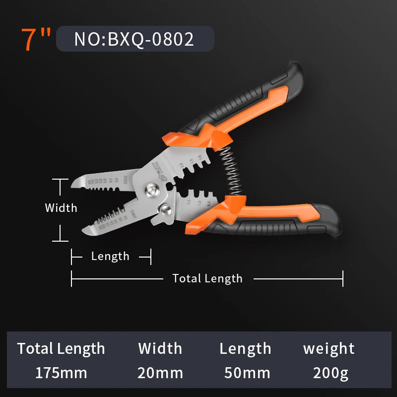 Многофункциональный инструмент плоскогубцы обжимные плоскогубцы для зачистки проводов многофункциональные Стопорные кольцевые клеммы Crimpper - Цвет: BXQ-0802