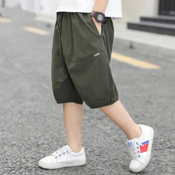 

2020 Boys Summer Sports and Leisure Loose Solid Color Stitching Pants