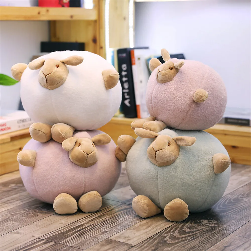 

Cute Cartoon Round Ball Stuffed Sheep Plush Throw Pillow Toy Decoration