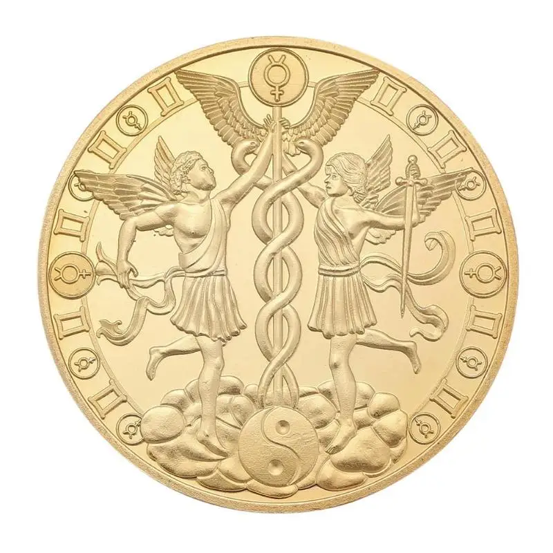 12 Созвездие коллекционные монеты позолоченные физические памятные коллекционные монеты подарок Monedas Coleccionables монеты collec - Цвет: Gemini