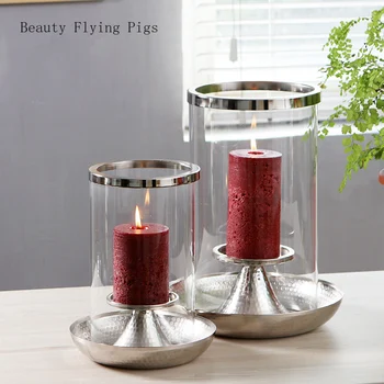 

Direct sales new modern handmade hammer pattern candlestick home hotel restaurant desktop romantic candlelight dinner decoration