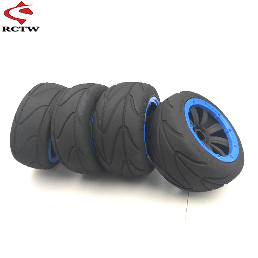 Anteriore O Posteriore Super Grip Road Wheel Slick Tire Racing Slick Tire Set Per 1/5 Madmax Hpi Rofun Rovan Km Baja 5B Rc Car Toy Parts