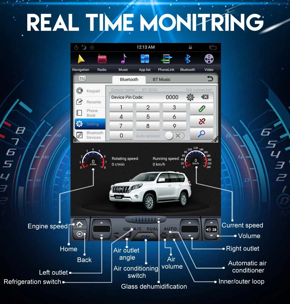 Excellent Tesla style 12.1inch Android Car Radio GPS Navigation Stereo for Toyota Camry Aurion 2015 2016 2017 no Car DVD Player Multimedia 24