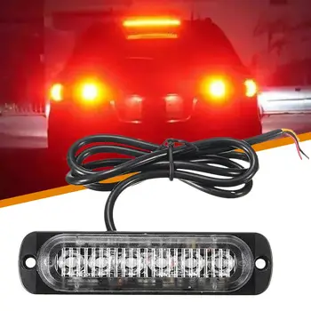 

Car Motorcycle Strobe Light 6LEDs Ultra-thin Waterproof Flashing Side Lights Police Flasher Straboscopes Stroboscopes