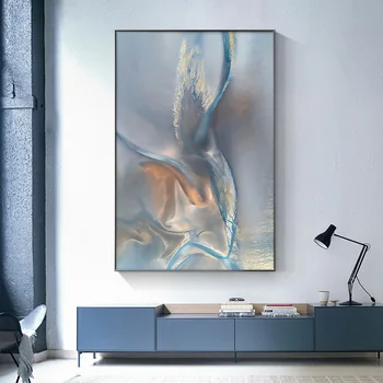 

Abstract Blue Waves Canvas Painting Seascape Nordic Posters and Prints Home Decoration Living Room Wall Art Pictures Unframed