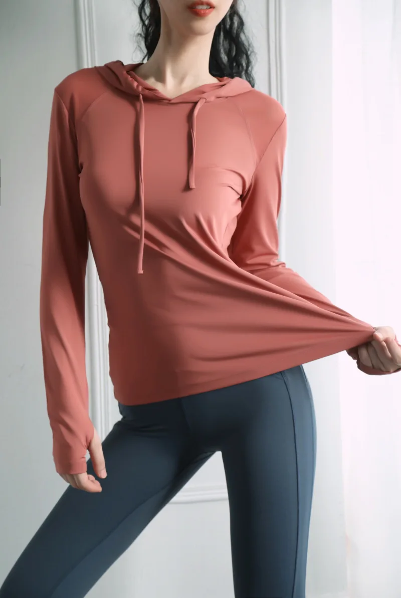 Black Blue Red Women Yoga Top Sports Shirt Hooded Long Sleeve Sport Hoodie Women Windproof Gym Hoodie Sports Tops Fitness Women