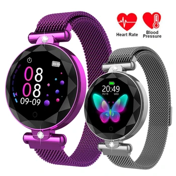 

Women Smart Watch Fashion Bracelet Heart Rate Monitor Fitness Tracker Femal Smartwatch Bluetooth Waterproof Band for iOS Android