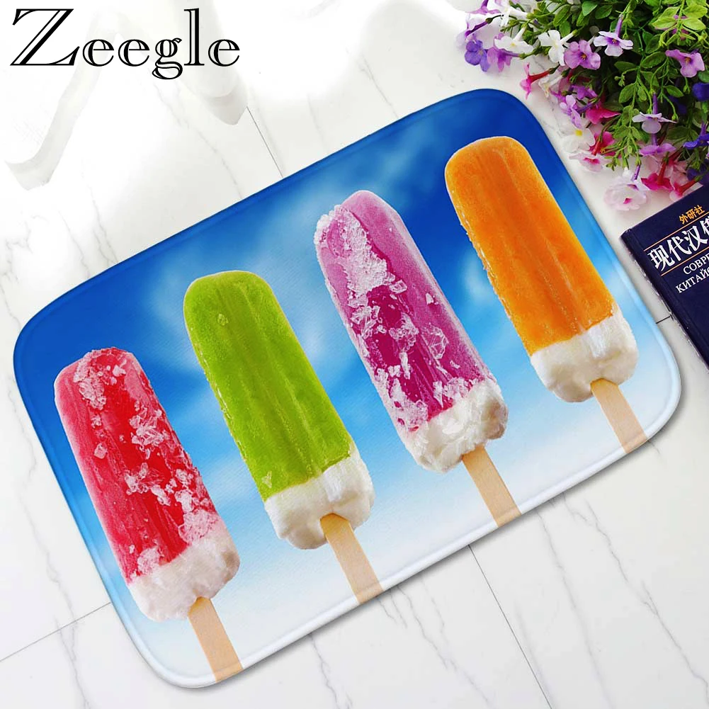 Summer Outdoor Doormat Hallway Floor Mat Kitchen Carpet Anti-Slip Flannel Absorbent Bathroom Carpet Rugs Kids Room Bedside Mat