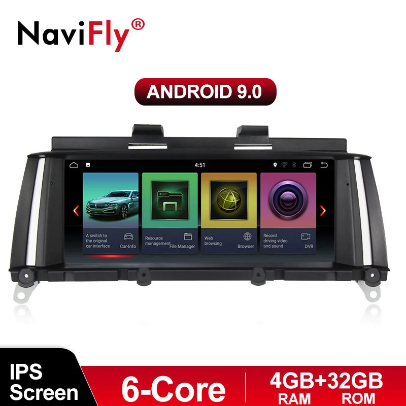 Discount New! PX6 Android 9.0 6 Core Car dvd radio multimedia player for BMW X3 F25 X4 F26 CIC NBT With Car GPS Navigation WIFI BT X3 F25 0