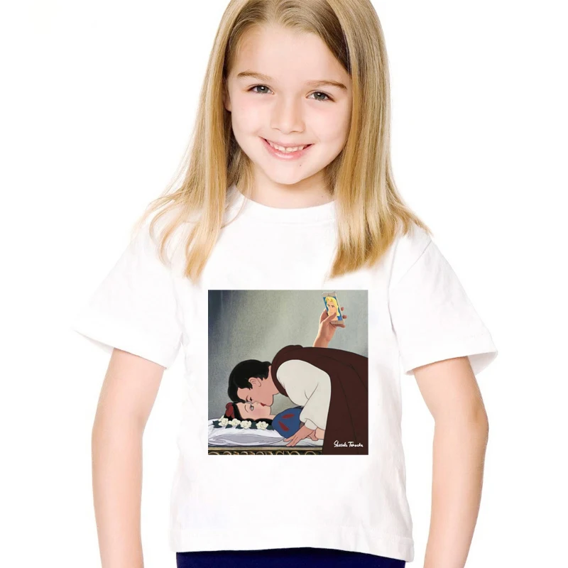 Новые детские летние повседневные топы для девочек и мальчиков; Забавная детская одежда с принтом; модная детская футболка для малышей