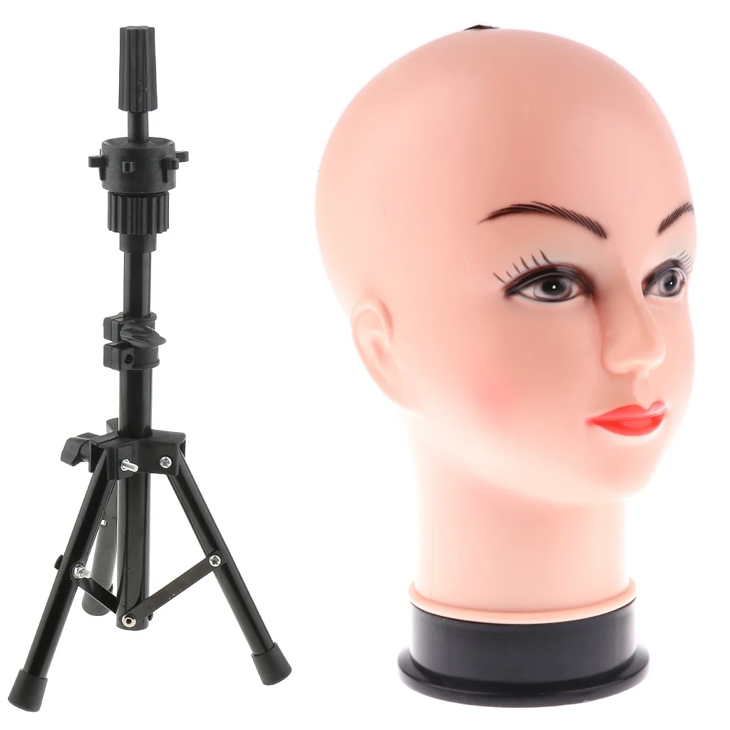Female Mannequin Manikin Head Hair Wig Making Glasses Hat Display Model with Adjustable Tripod Stand Female Mannequin Manikin Head Hair Wig Making Glasses Hat Display Model with Adjustable Tripod Stand