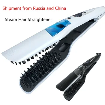 

Professional Steam Straightener Comb Brush Straight Hair Ceramic Hair Iron Electric Hair Straightening Brush Steam Comb