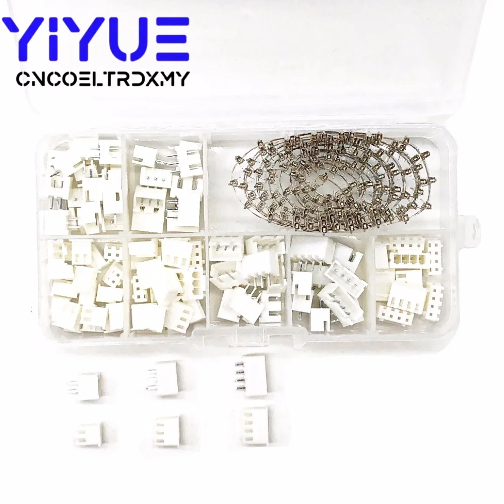 250pcs XH2.54 2p 3p 4 pin 2.54mm Pitch Terminal Kit  Housing  Pin Header JST Connector Wire Connectors Adaptor XH Kits TJC3 (3)