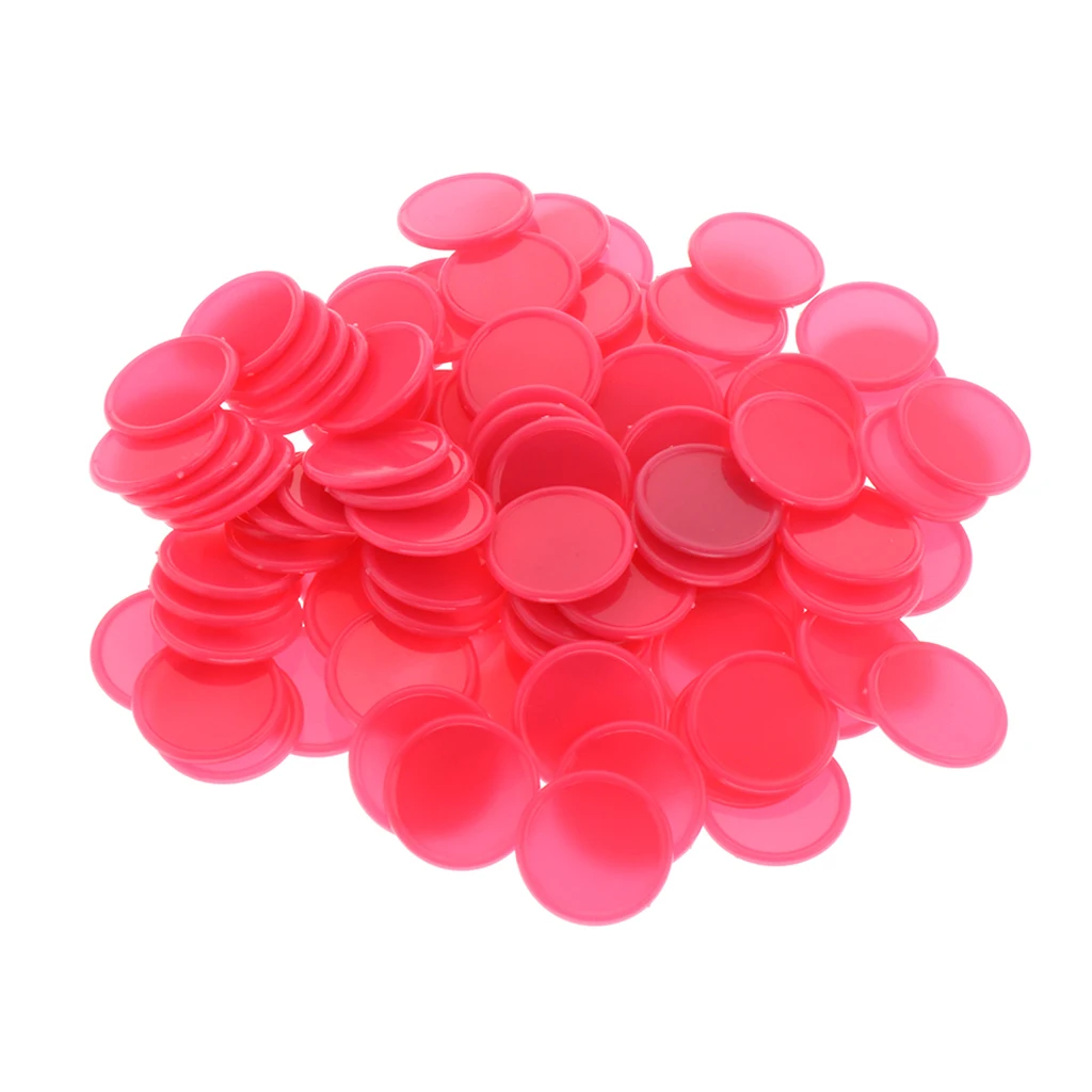 Set of 100 1 Inch Plastic Learning Counting Counters Game Tokens Mini Poker Chips