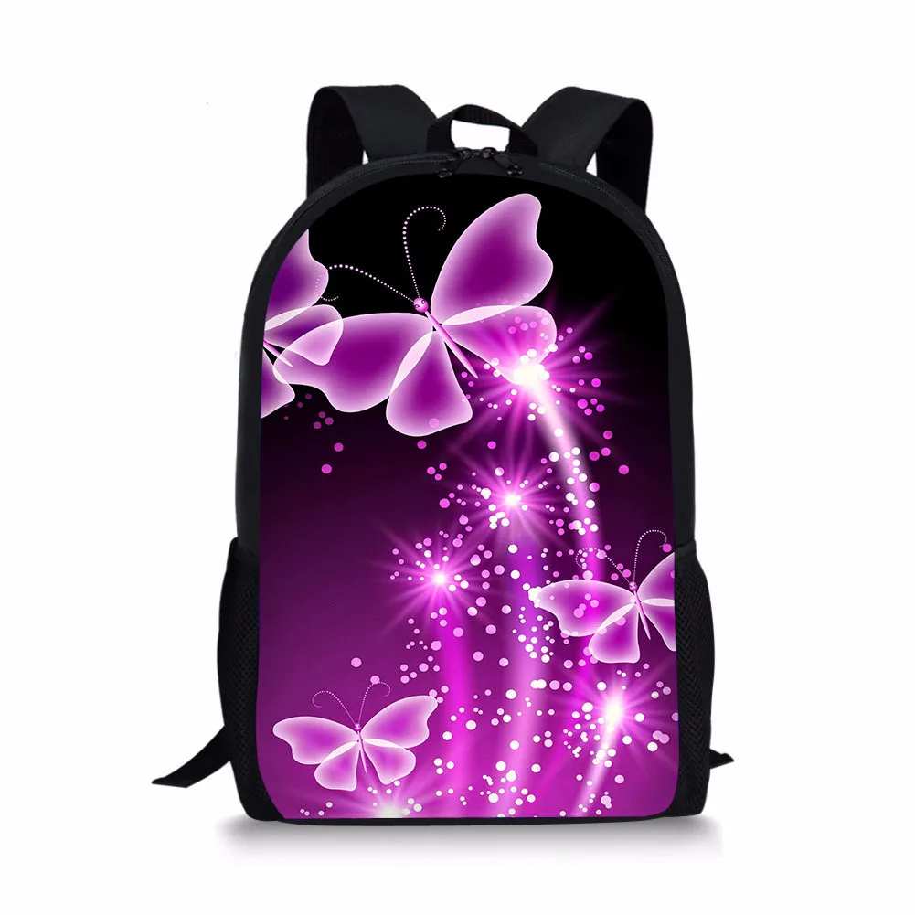 

Hipster Butterfly Series Backpack Women's Creative Pattern School Bag Wear-Resistant Burden Relieving Backpack for Both Men And