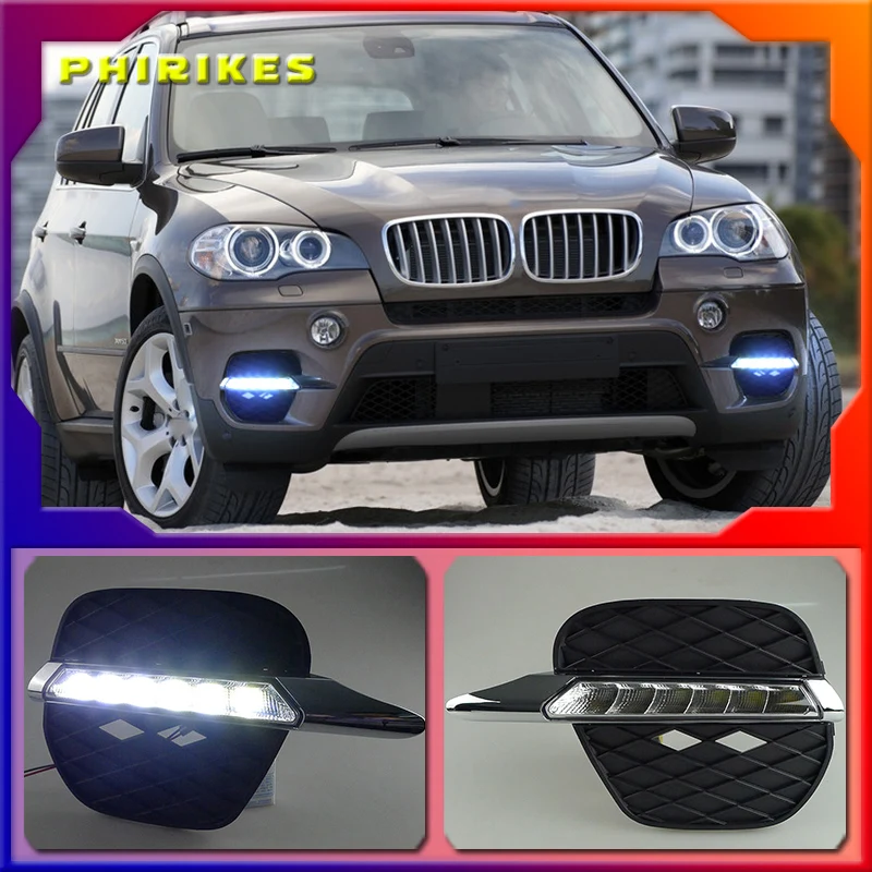 

2pcs White LED DRL Daytime Running Light Fog Light Run lamp For BMW X5 E70 2011 2012 2013