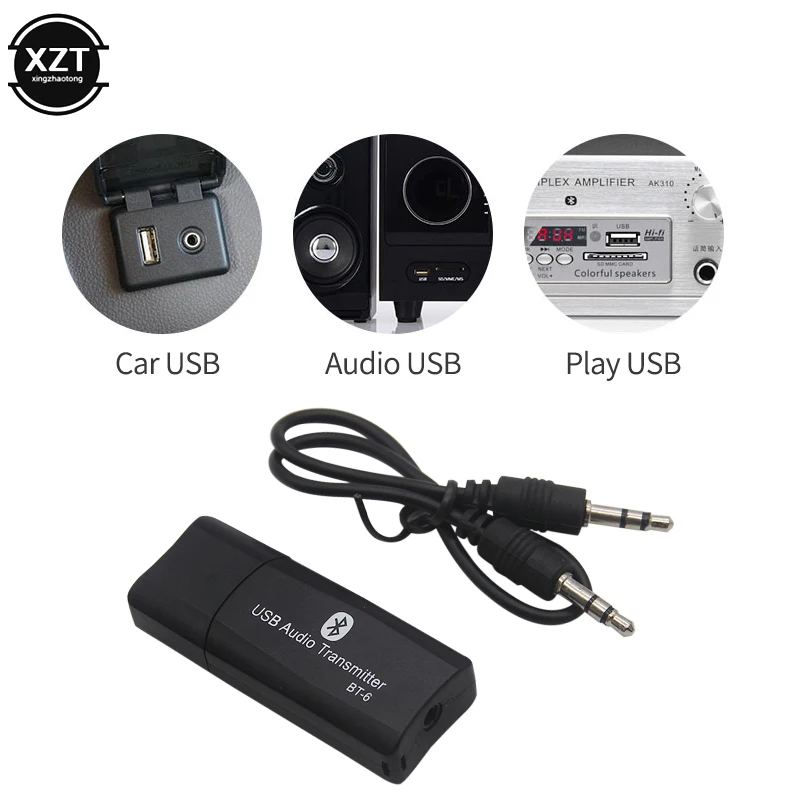 5 0 Bluetooth USB аудио передатчик ресивер BT 6 TV 2 в 1 3 мм AUX HIFI стерео мини беспроводной