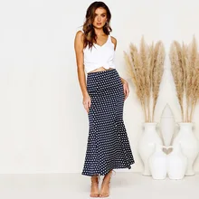 Милые повседневные эластичные женские юбки-карандаш, вечерние, подходят ко всему, эластичный пояс, для свиданий, бодикон, сексуальные, миди, в горошек