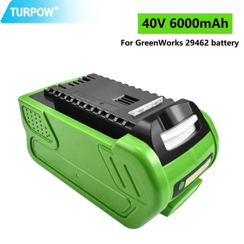 Перезаряжаемая сменная батарея Turpow 40 в 6000 мАч для Creabest В 200 Вт GreenWorks 29462 29472 22272G-MAX
