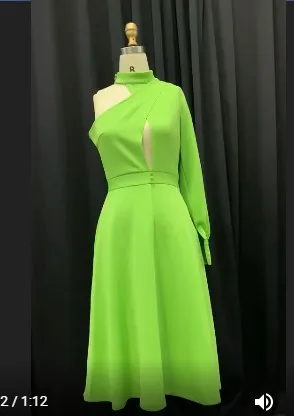 Винтаж сексуальный летний фонарик Фонари рукава длинное платье Для женщин Зеленый одно плечо большие Размеры 4XL женский ужин вечерние платье миди