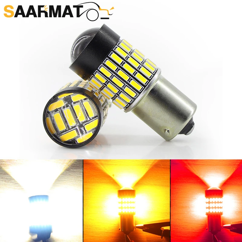 Bombillas LED de atrás para coche, luces de freno de marcha diurna, intermitente, 10 1156 P21W, Ba15s, 72SMD, 1500LM|Lámpara señalización| - AliExpress