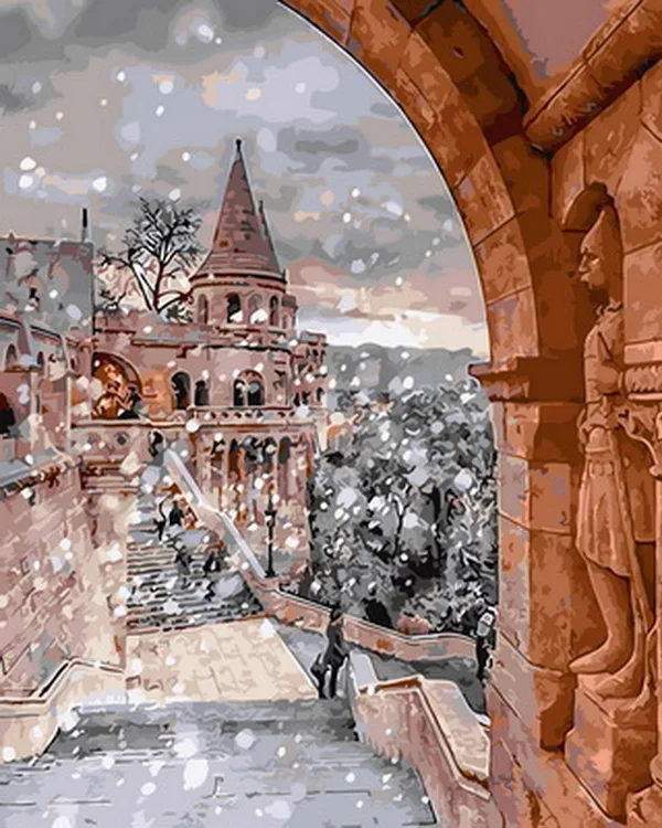 

Unframe diy picture oil painting by numbers paint by number for home decor canvas painting 5065cm snow flying