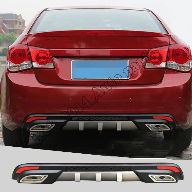 Для Chevrolet Cruze 2008-2014 задний бампер диффузор спойлер двойной выхлоп черный