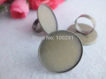 

Free ship!!! new !! 200piece/lot with 30mm pad Antique adjustable Cameo ring base blank setting jewelry findings accessories