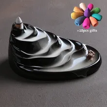 Террацированная полевая форма курильница для благовоний горелка Декор для дома Керамическая держатель для ароматических палочек Арома водопад курильница+ 10 шт Бесплатные конусы