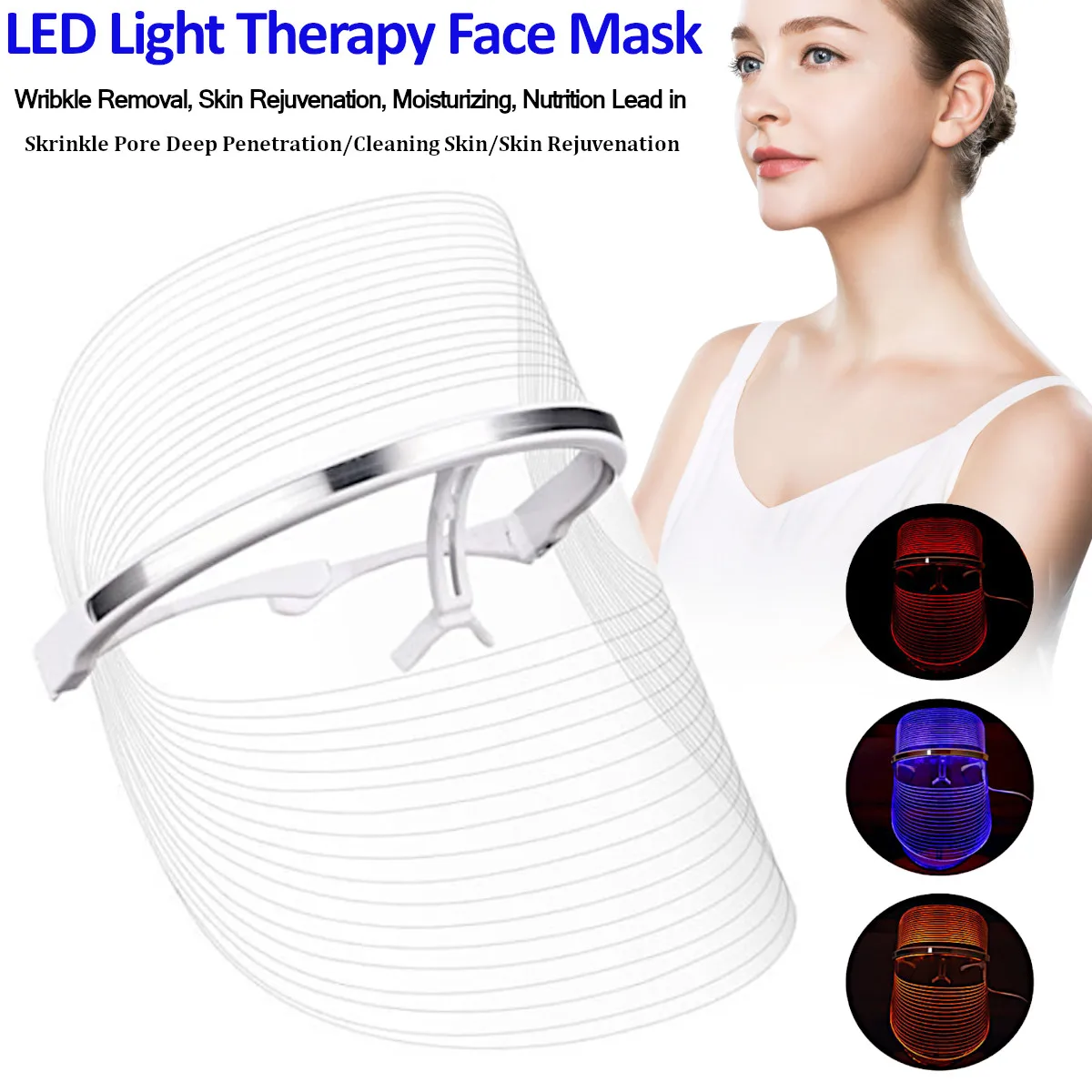 

Pro Photon 3 LED Facial Mask Anti-Wrinkles Aging Pore Tightening Therapy Beauty Machine