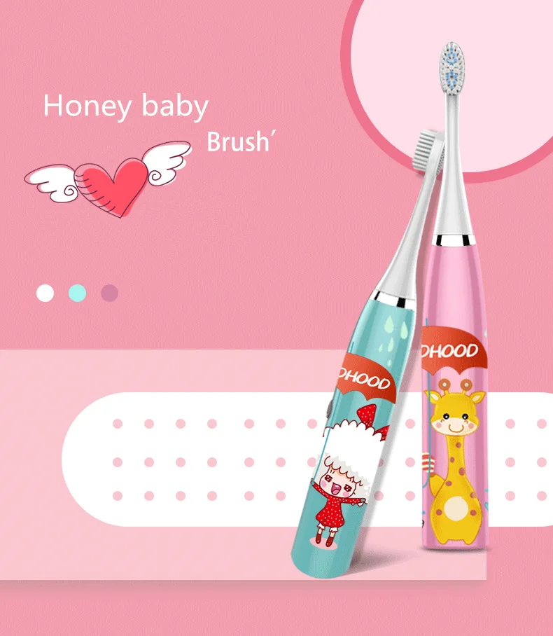 W9 Kids Electric Toothbrush Cartoon Pattern Double-sided Waterproof Tooth Brush Oral Cleaning for Kids W9 Kids Electric Toothbrush Cartoon Pattern Double-sided Waterproof Tooth Brush Oral Cleaning for Kids