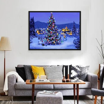 

5D DIY Christmas Tree Diamond Painting Home Decor Picture of Rhinestones Full Round Diamond Embroidery Christmas Decoration