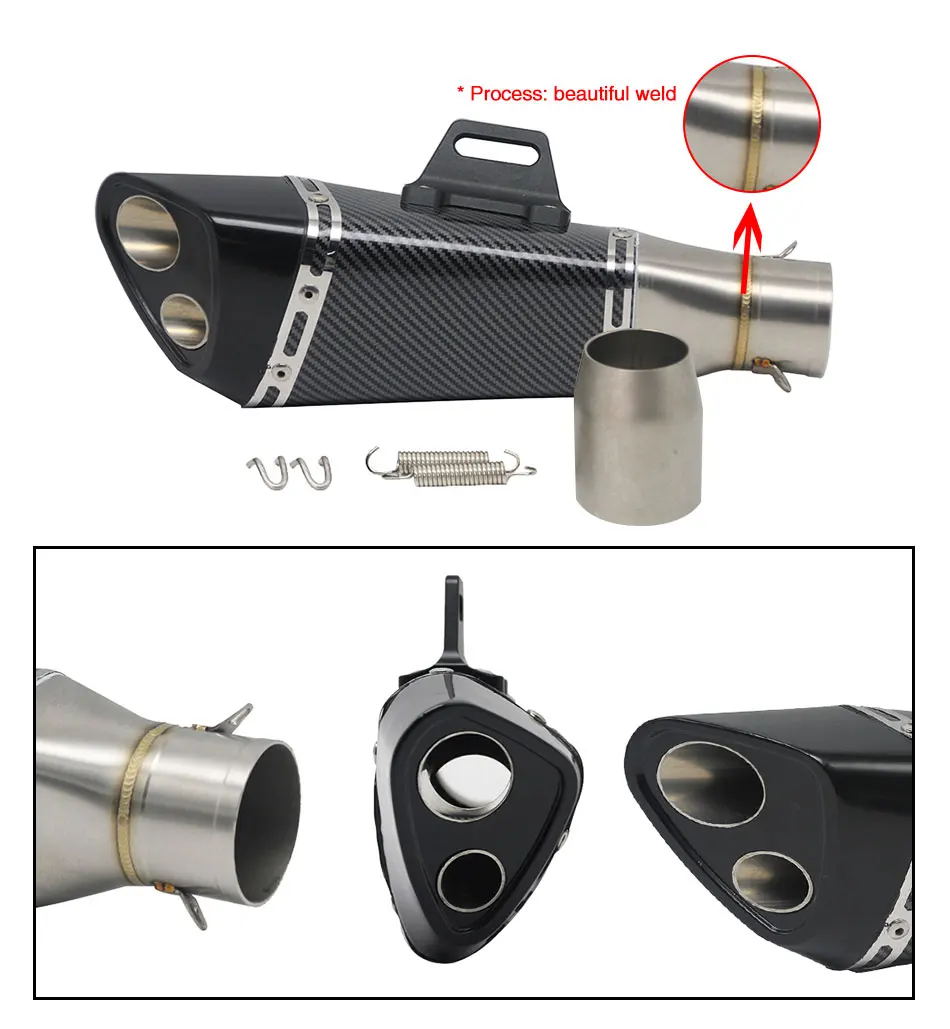 ZSDTRP OEM логотип Универсальный выхлопной SC Akrapovic Мотоцикл выхлопная труба скутер глушитель для CBR125 250 CB400 YZF FZ400