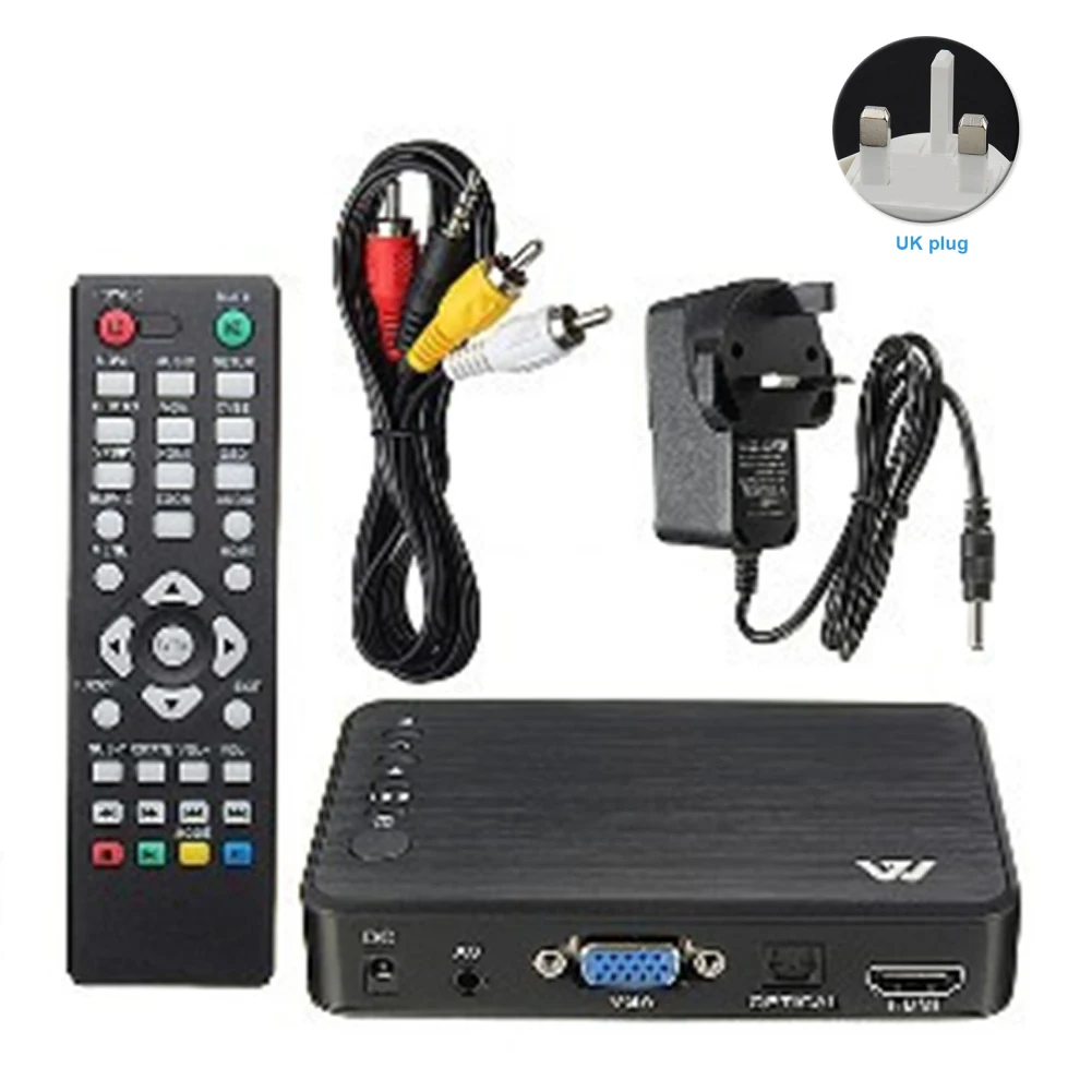 ЖК дисплей VGA Plug And Play Аудио HDMI пульт дистанционного управления оптический выход HD USB внешнее устройство карта вставить видео Автомобильный медиаплеер - Цвет: UK