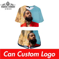 2019 Nipsey hussle печатные женские комплекты новый альбом Oversize Navel с коротким рукавом и короткие брюки с круглым вырезом летний комплект XXS-2XL