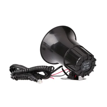 

Hot 7 Sounds Tone Car Motorcycle Truck Horn 12V 50W 150DB Electronic Speaker Loud Siren Alarm Loudspeaker Black