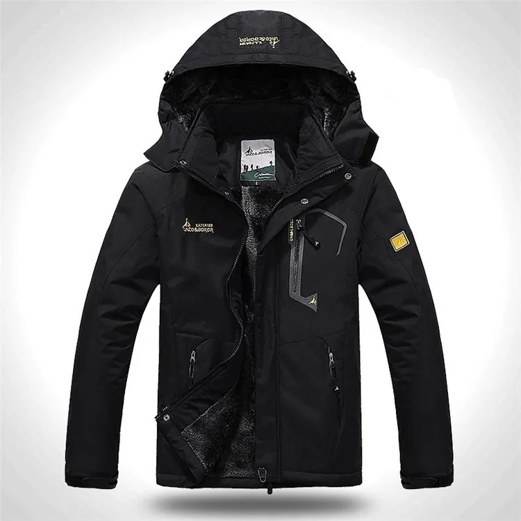 Большие размеры 6XL зимняя куртка мужская новая водонепроницаемая Модная парка мужская верхняя одежда ветрозащитная с капюшоном Повседневная Толстая теплая куртка пальто - Цвет: WISH163 Black