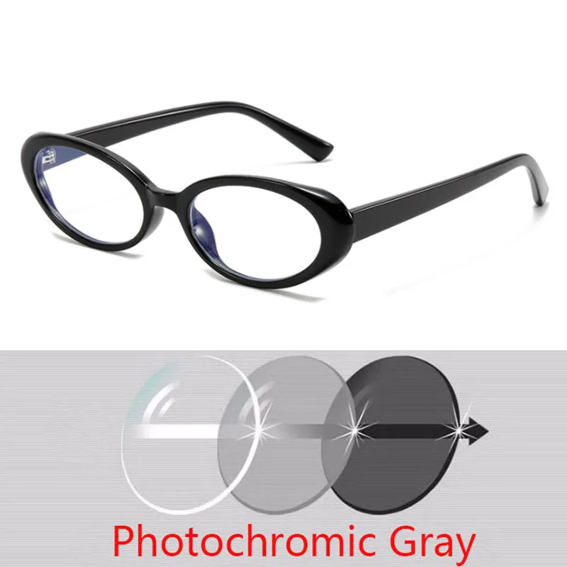 Small Frame Blue Light Blocking Oval Myopia Lens Prescription Eyeglasses Women Men TR90 Optical Spectacles 0 -0.5 -0.75 To -6.0 4