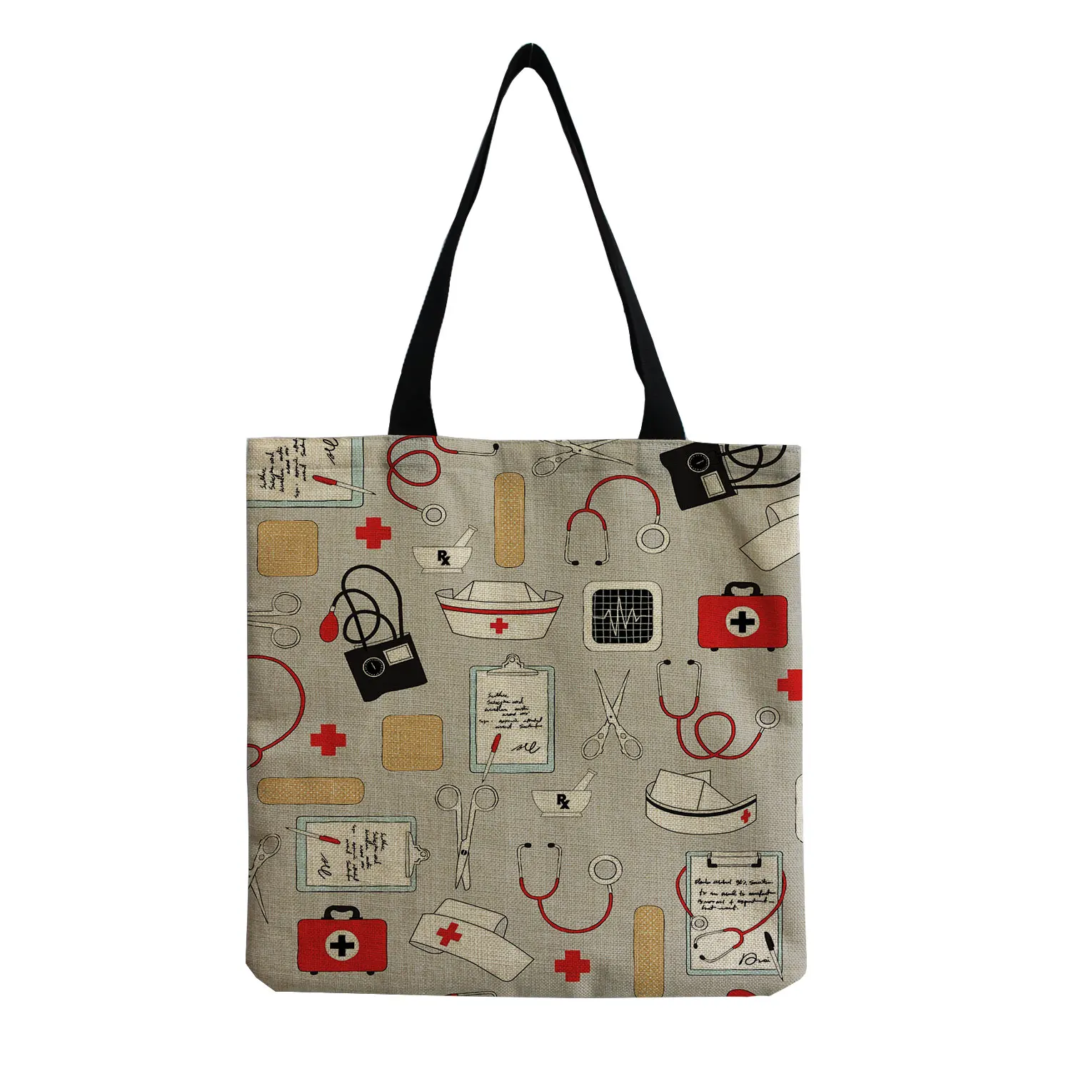 Audrey Hepburn Quotes Classy Handbag Linen Large Capacity High Quality Shoulder Tote Letter Shopping Bag Female Custom Pattern 