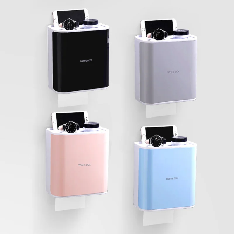 Toilet Paper Holder Large Capacity Tissue Box Multifunction Toilet Tissue Storage Rack Paper Towel Kitchen Bathroom Storage Box