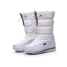 Зимние сапоги г. Женские зимние сапоги-трубы из толстого водонепроницаемого материала, Нескользящие высокие сапоги-трубы с бархатом, большие размеры, хлопковые зимние женские сапоги