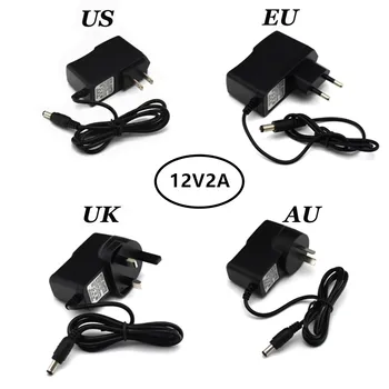 

AC 100-240V to DC 12V 2A Power Supply Adapter Switching 5.5 x 2.1mm Transformer for CCTV Camera DVR NVR Led Light Strip