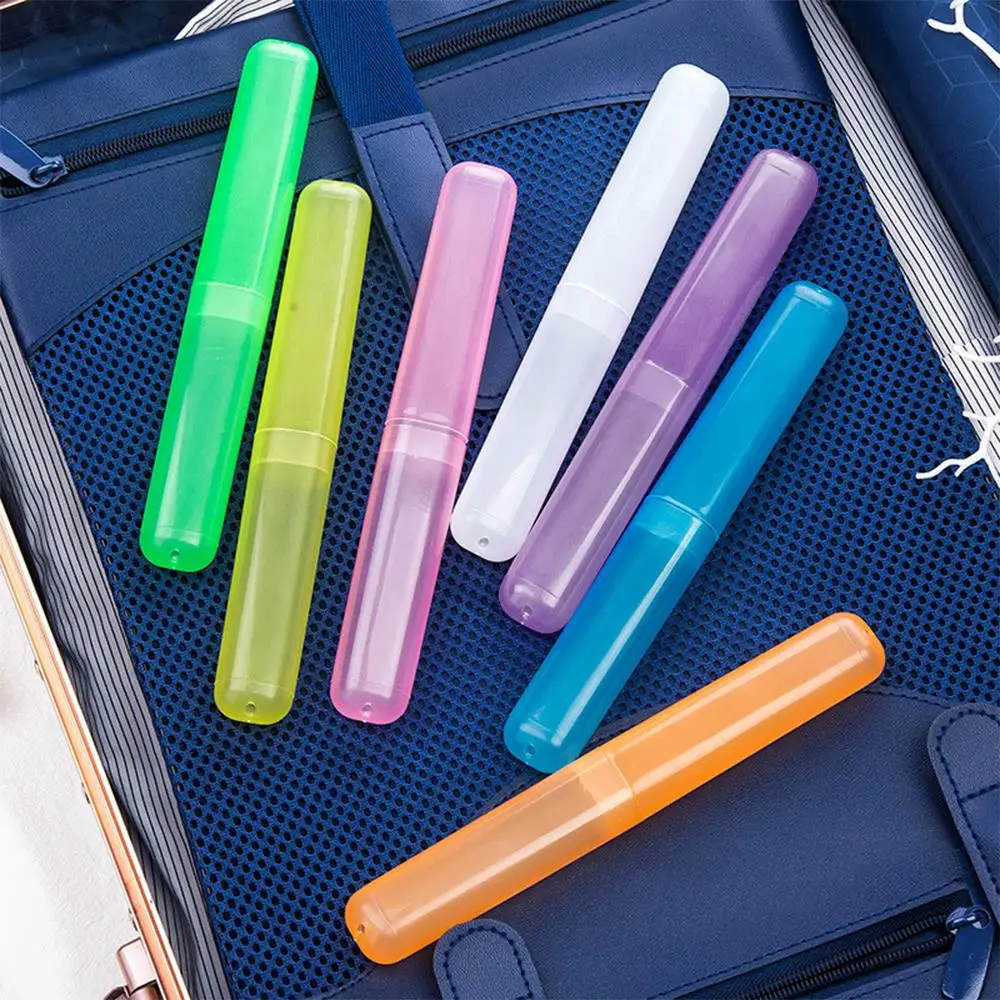 Портативная дорожная зубная щетка покрывает зубную щетку коробка приспособление для хранения Крышка для кемпинга школы бизнес путешествия(многоцветный
