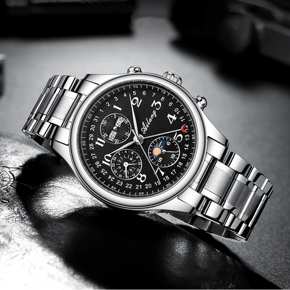 AILANG Men Automatic Mechanical Watches Moon Phase Date Waterproof Wristwatch Men Luxury Sports Watch Gifts Montre Homme mechanical watch