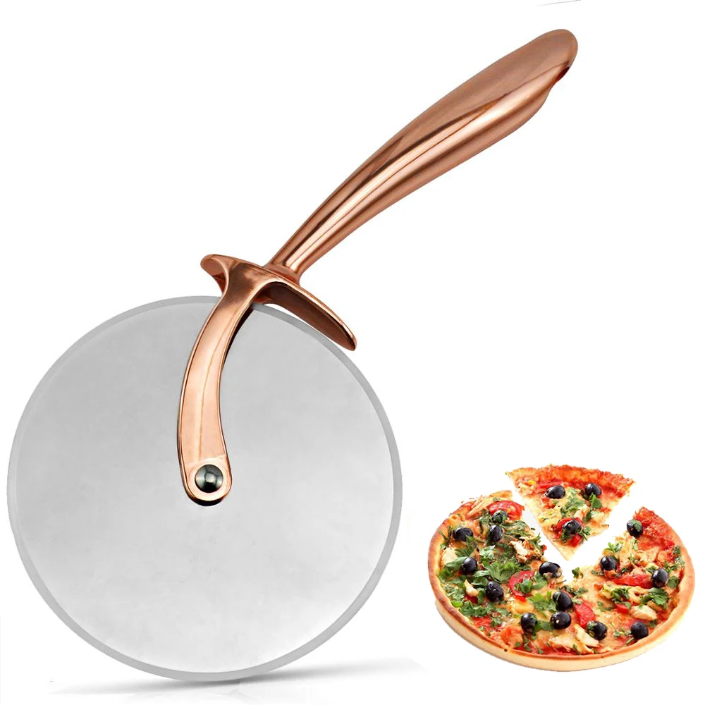 Silicone Pizza Slicer feature a stainless steel blade for easy cutting. 