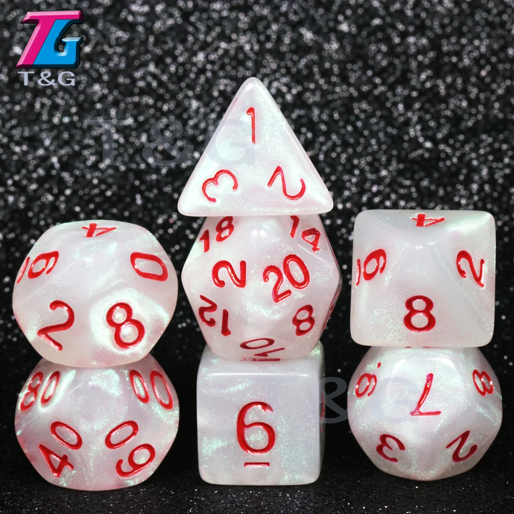 Новое поступление! Веселые кости 7 для игры D& d D4, D6, D8, D10, D12, D20, Набор кубиков, Подарочная игрушка, Подземелья и Драконы, ролевые кости, рождественский подарок - Цвет: 08