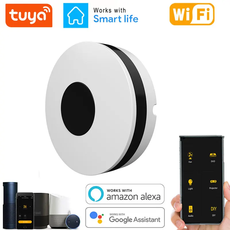 WiFi Tuya Smart IR Remote Universal Infrared Home Control for TV DVD AUD AC Air Conditioner Works with Alexa Google | Электроника
