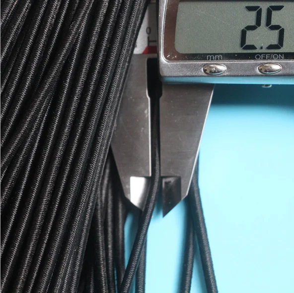 1 Meter a Lot 1.0-12mm Black Elastic Rope Shock Cord for Bungee Trampoline And Chairs