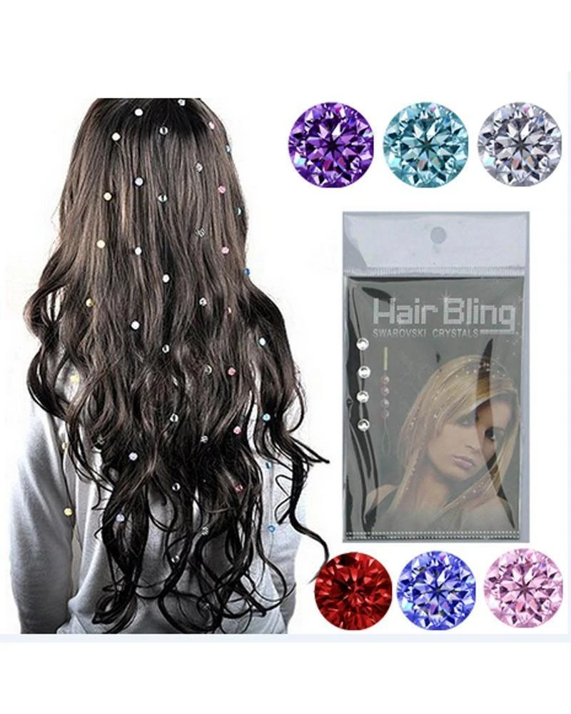 

Hair Extension Diamonds Rhinestone Hair Accessories Headdress Shiny Crystal Colorful Braided Tiaras Butterfly Shape Headwear