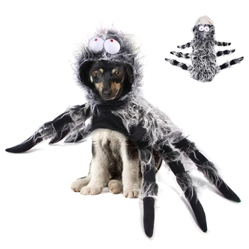 

Halloween Pet Spider Clothes Puppy Party Cosplay Costume Hoodies Funny Outfit Dressup for Small Medium Large Dog
